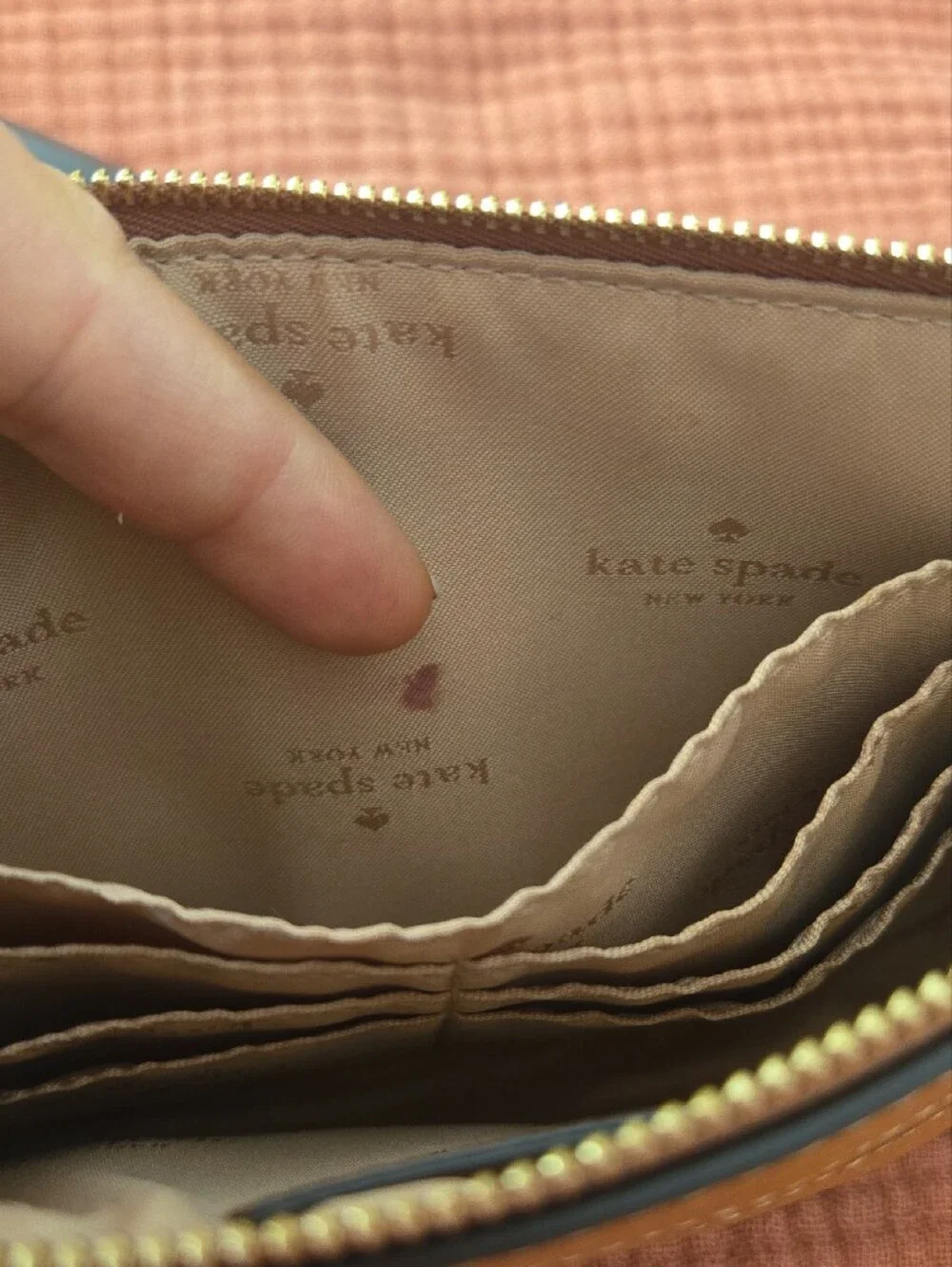 kate spade Brown Leather Crossbody Wristlet